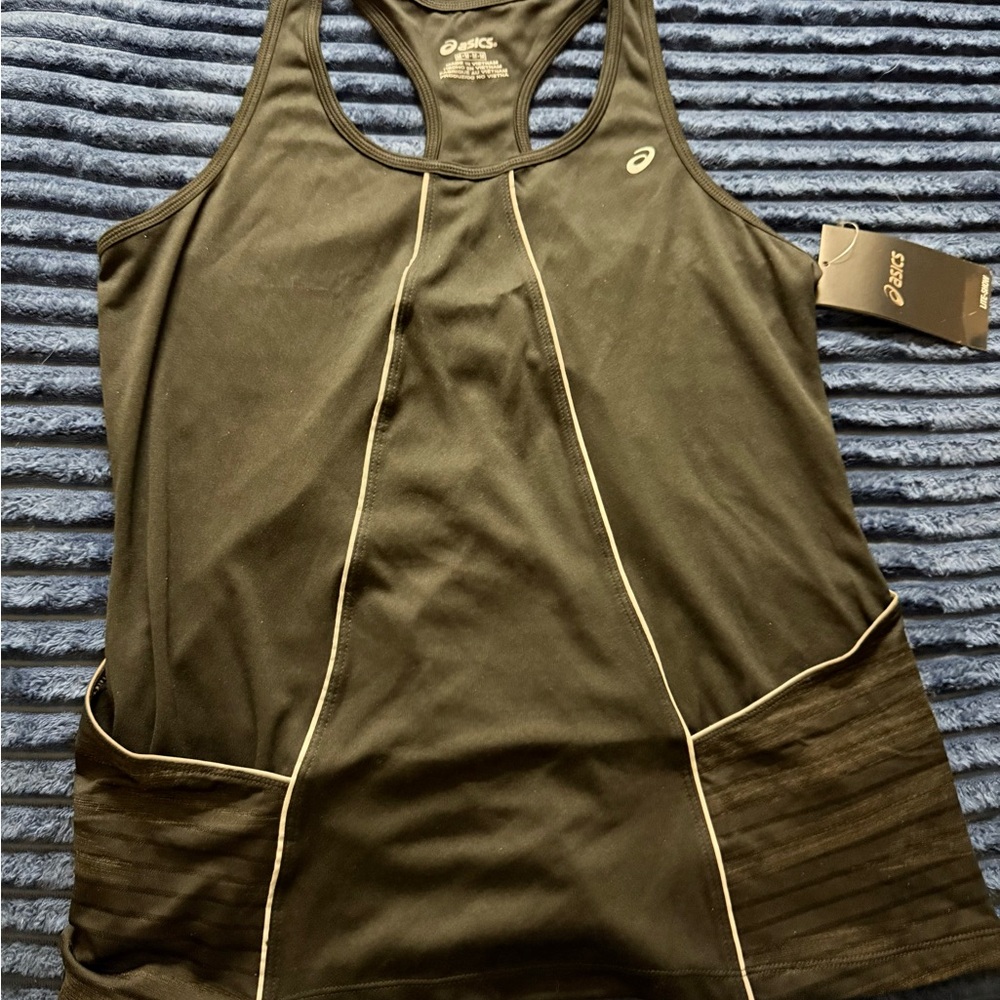 ASICS Women's Black Tank Top with White Accents
